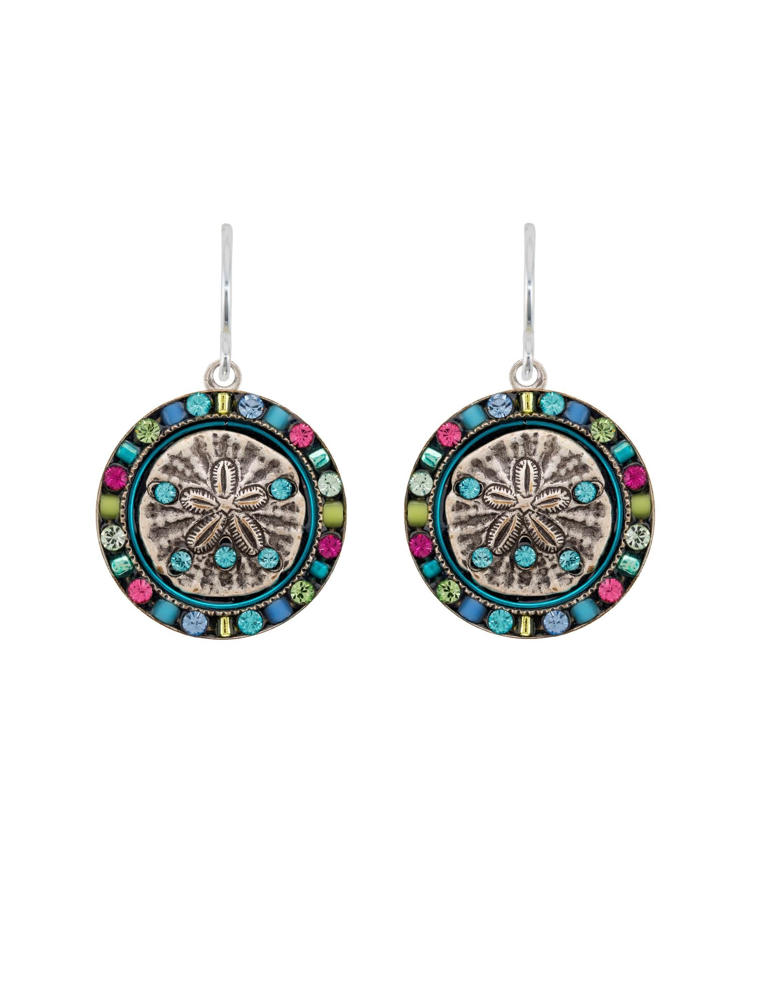 E557-Soft Playa Sand Dollar Earrings-Soft