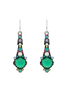 E569-SOFT Beach Glass Long Drop Earrings-Soft