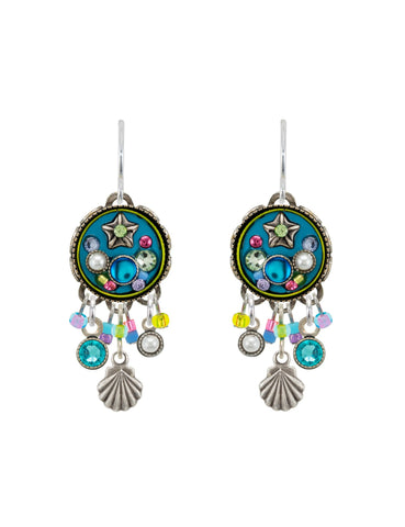 E573-SOFT Beach Glass Fringe Earrings-Soft