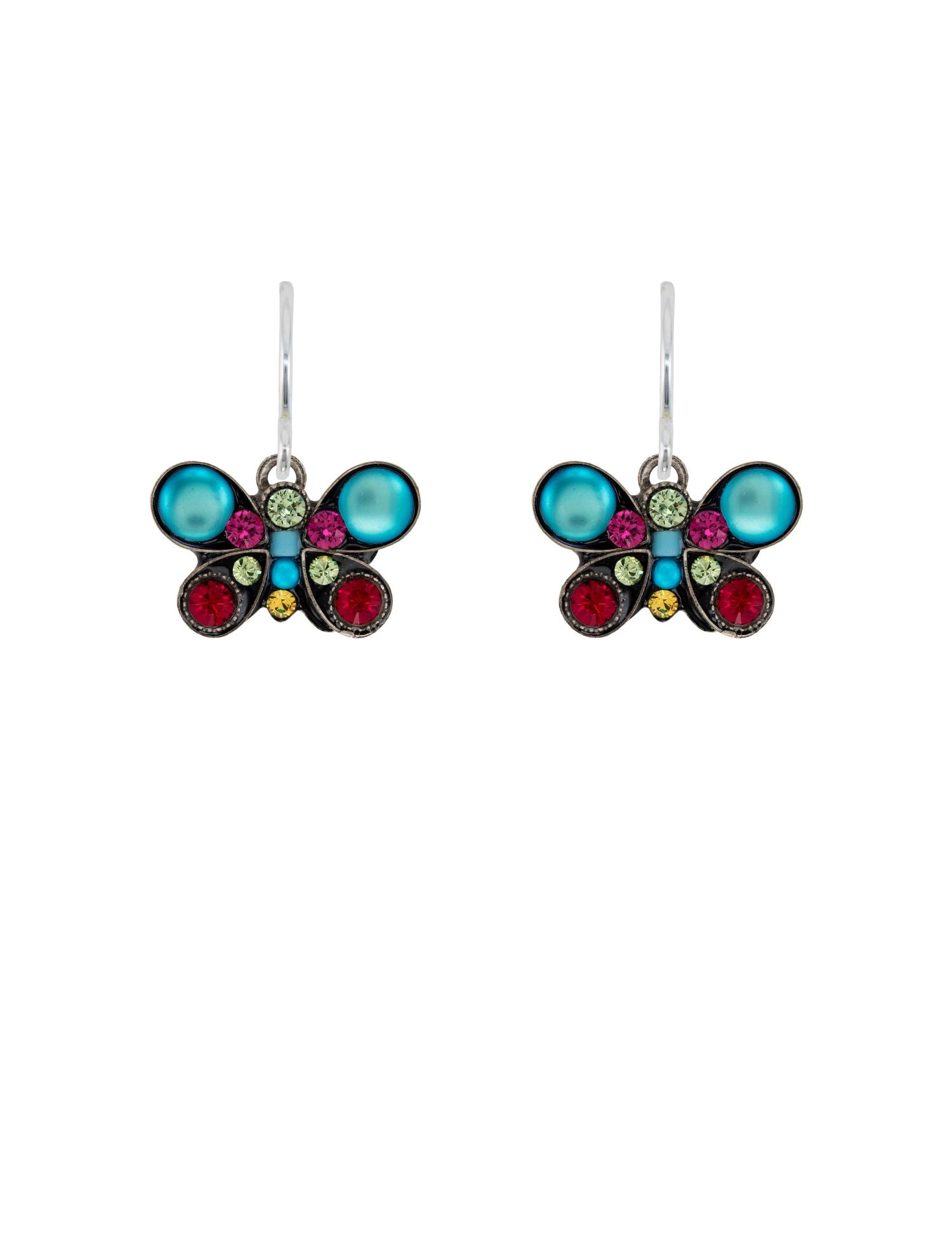 E580-JT Moonlight Petite Butterfly Earrings-Jewel Tone