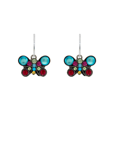 E580-JT Moonlight Petite Butterfly Earrings-Jewel Tone