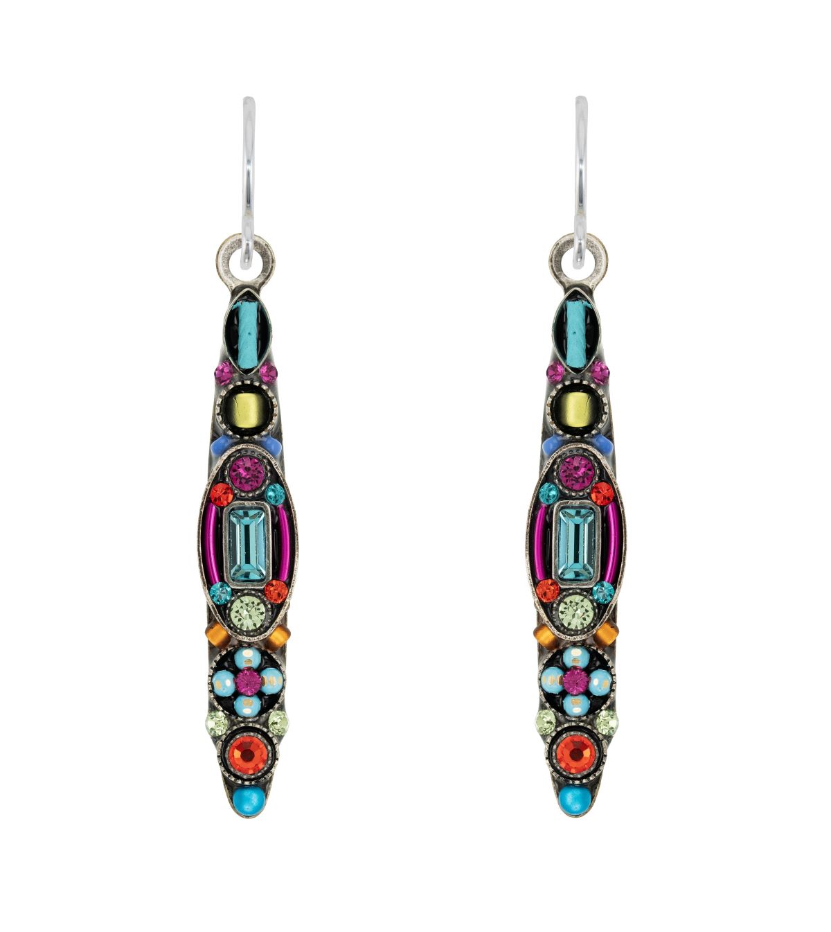 E583-MC Bon-Vivant Skinny Earrings-Multicolor