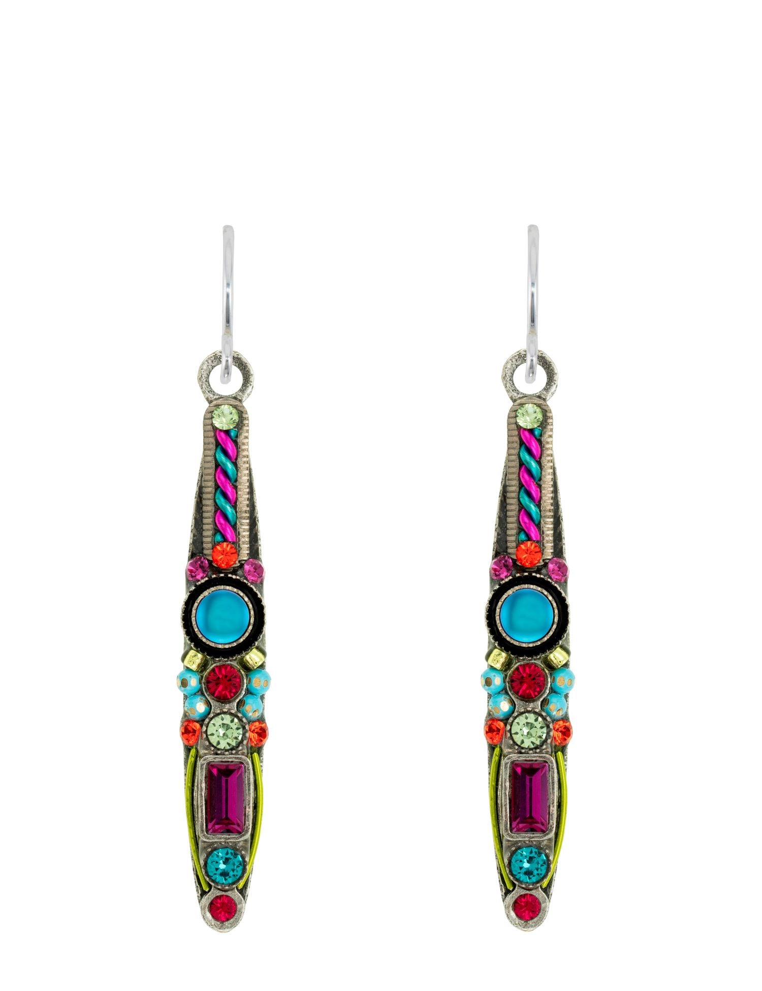 E584-MC Bon-Vivant Skinny Earrings-Multicolor