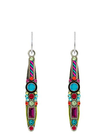 E584-MC Bon-Vivant Skinny Earrings-Multicolor