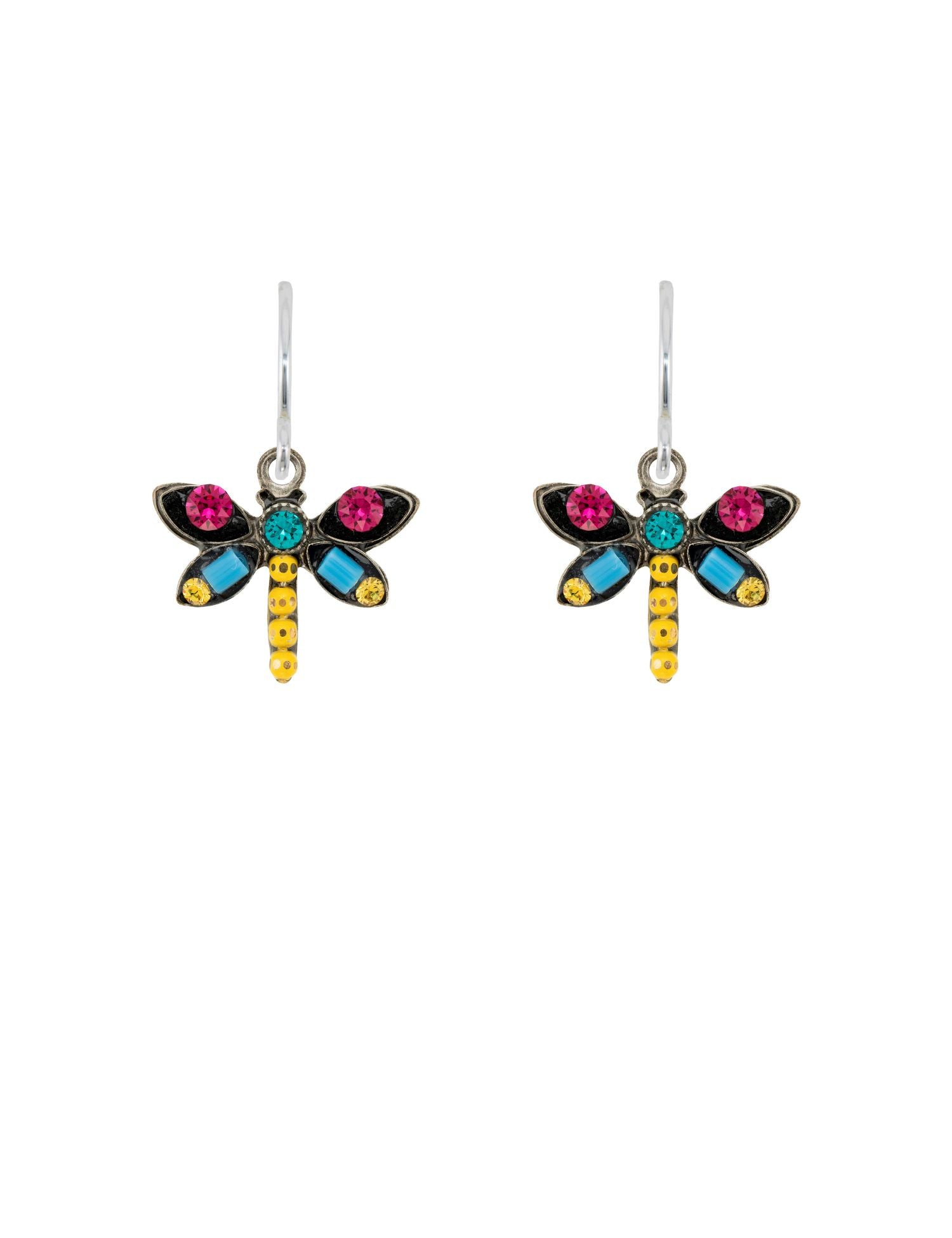 E597-FH Petite Dragonfly Earrings-Fuchsia