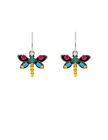 E597-FH Petite Dragonfly Earrings-Fuchsia