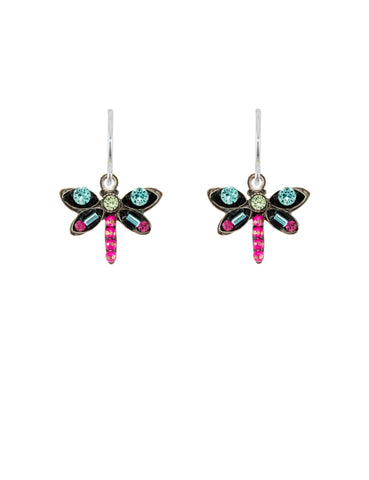 E597-LT Petite Dragonfly Earrings-Light Turquoise