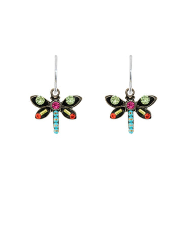 E597-PER Petite Dragonfly Earrings-Peridot
