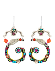 E652-MC Elaborate Spiral Earring-Multicolor