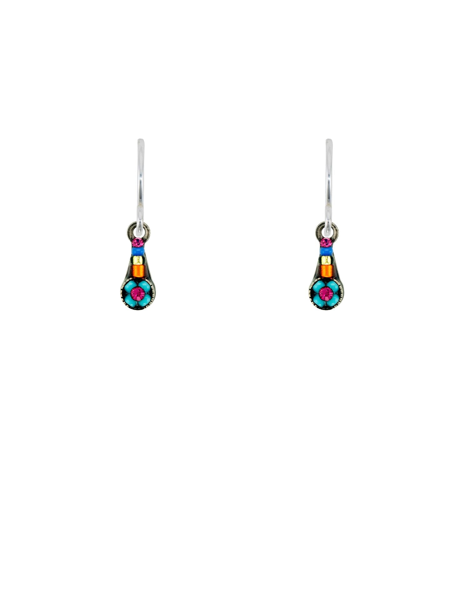 E654-MC Mini Drop Earrings-Multicolor