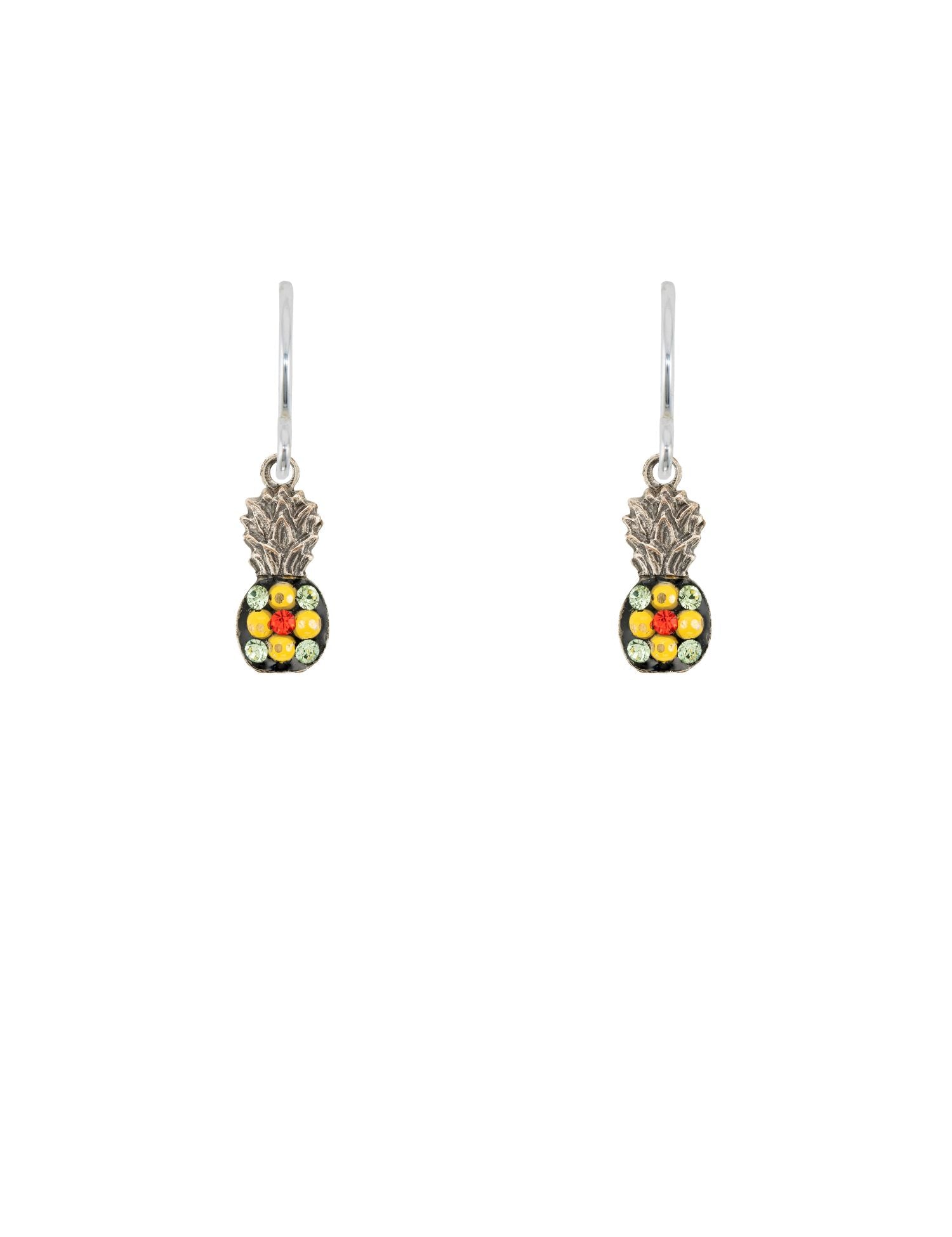 E657-MC Mini Pineapple Earrings-Multicolor