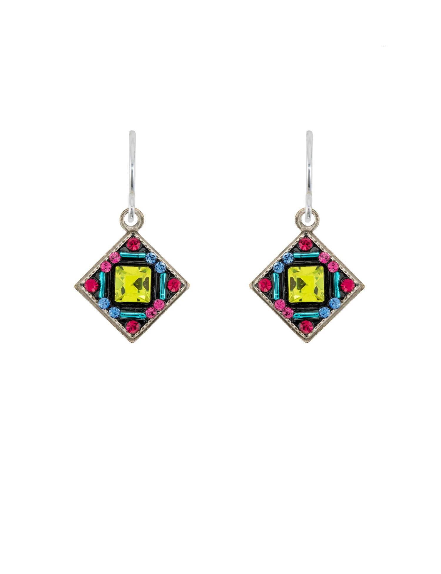 E690-MC Diamond Earrings-Multicolor