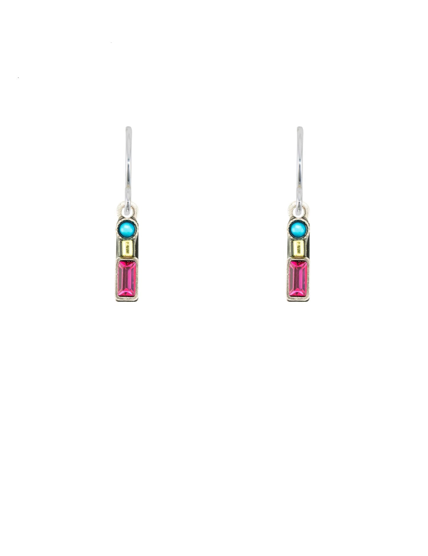 E732-MC Geometric Petite Earrings-Multicolor