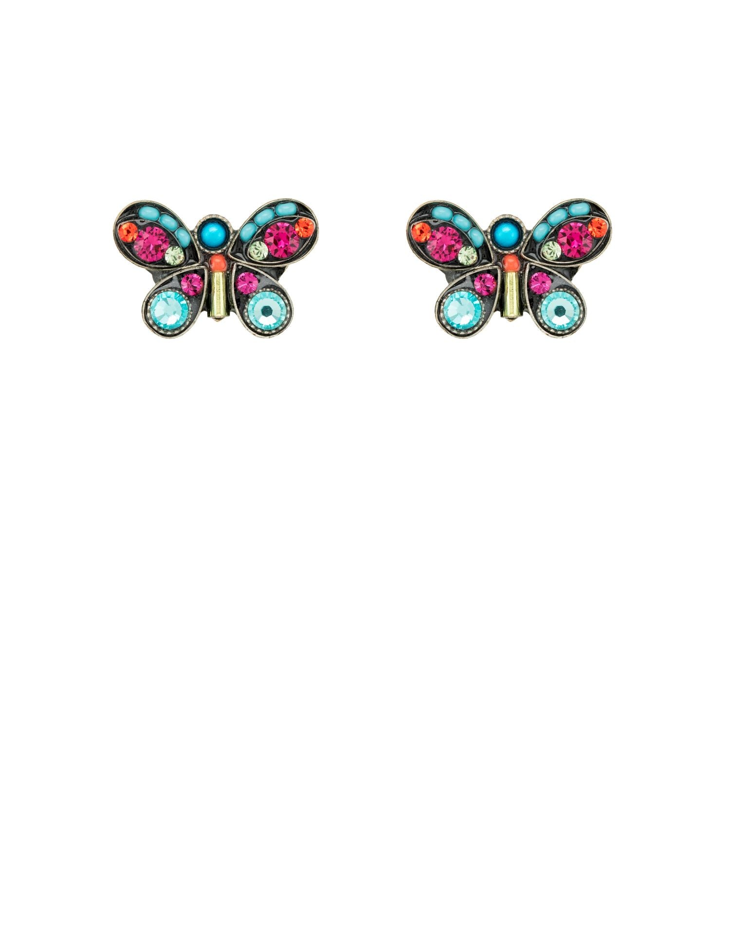 E753P-MC Butterfly Petite w/Post Earrings-Multicolor