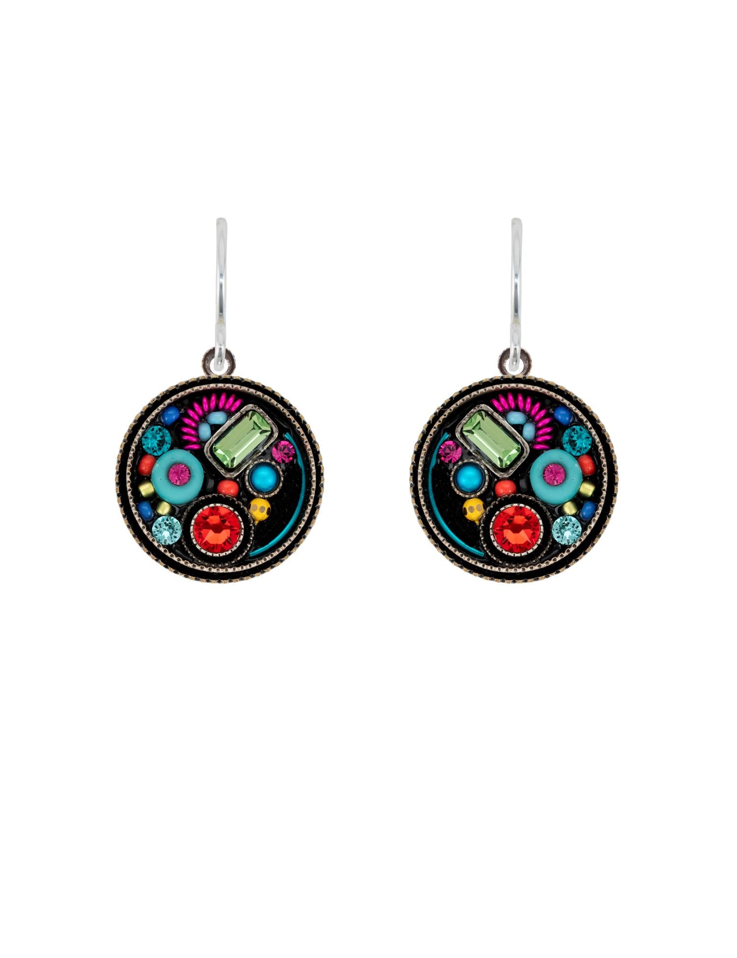 E781-MC Calypso Round Earrings-Multicolor