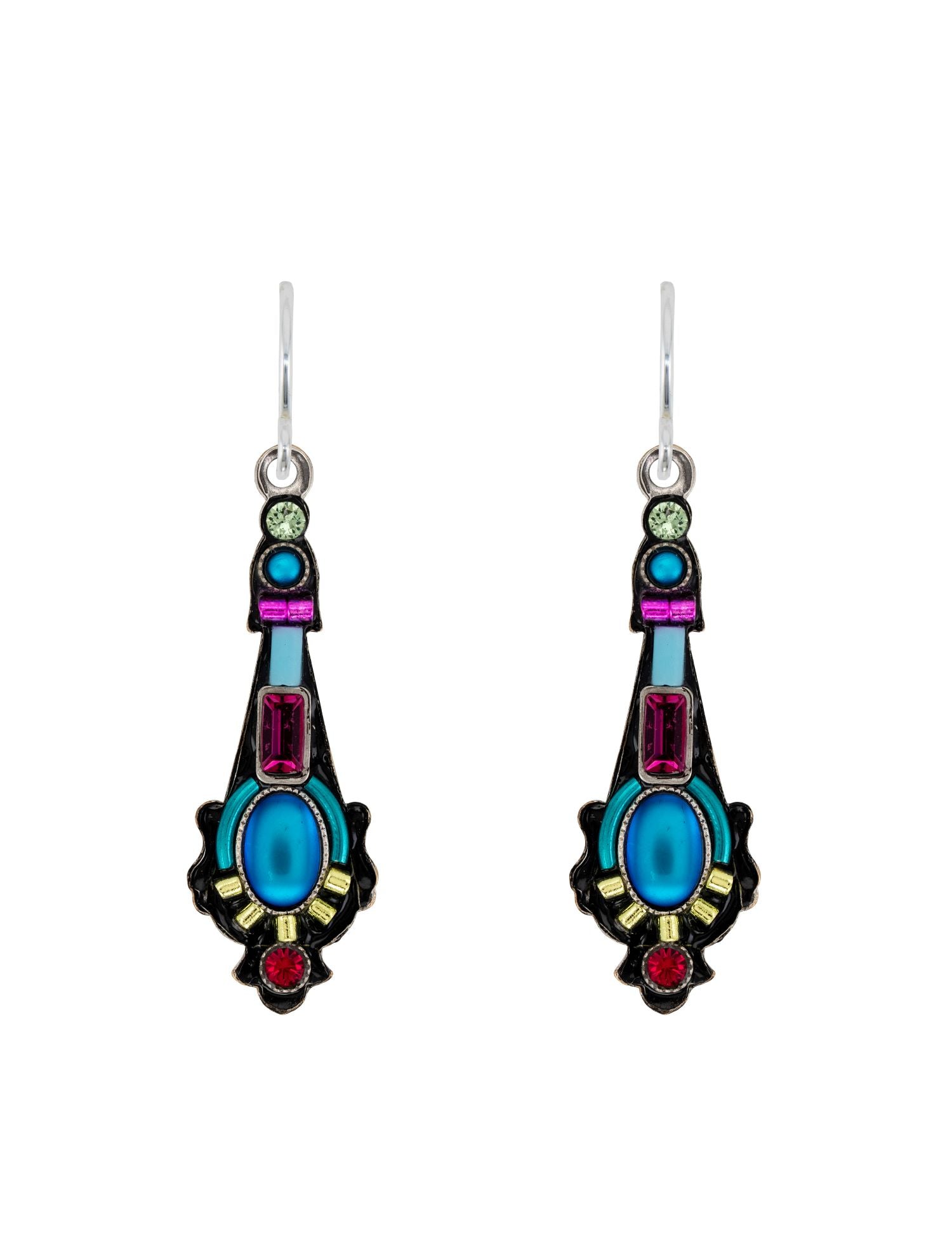 E802-JT Moonlight Long Drop Earring-Jewel Tone