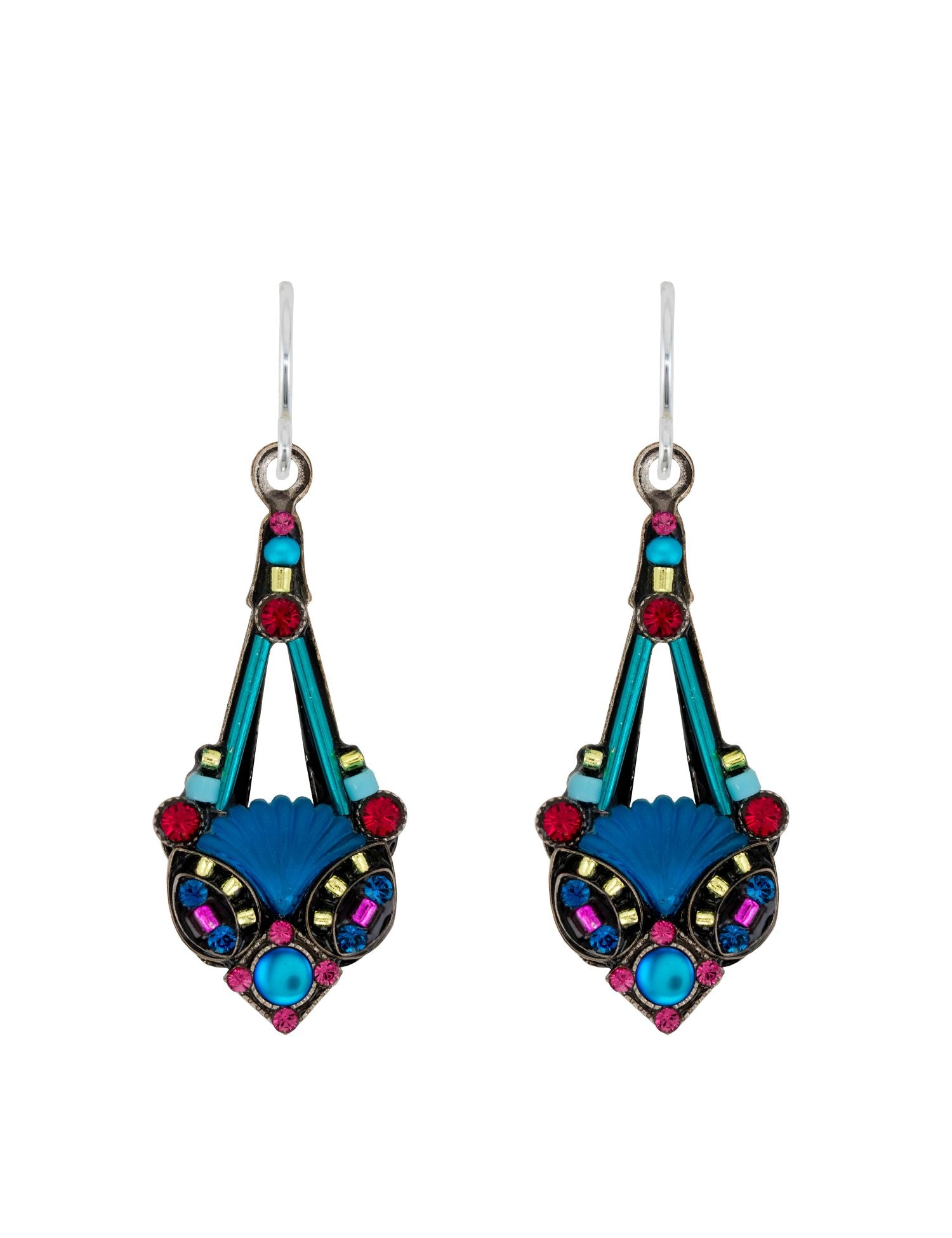 E803-JT Moonlight Parisian Drop Earrings-Jewel Tone