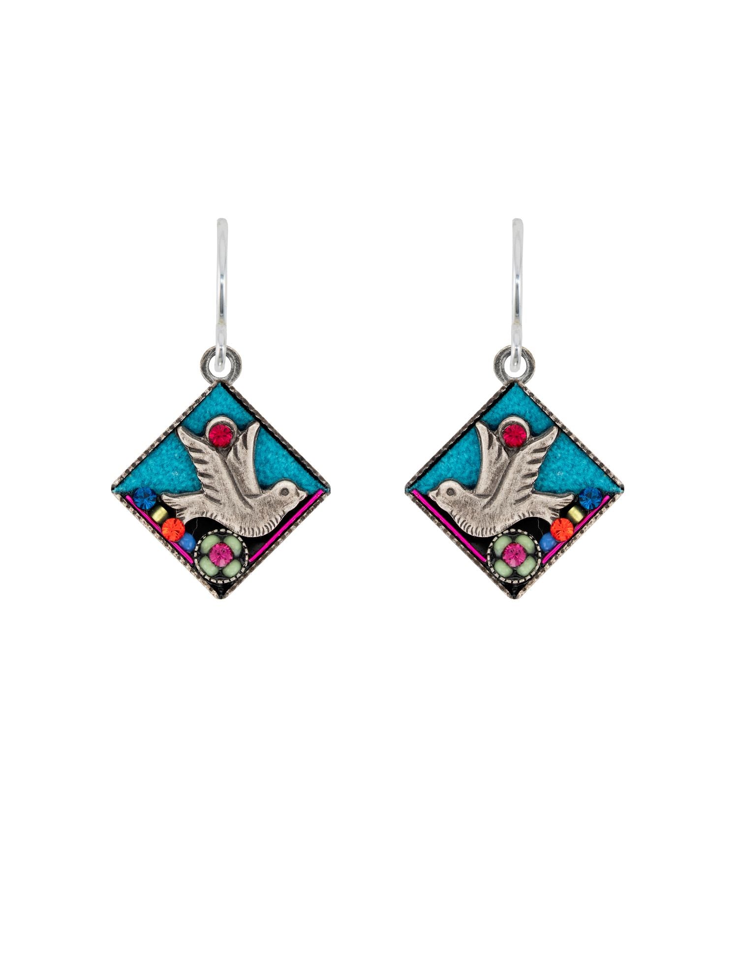 E827-MC Nature Bird Earrings-Multicolor