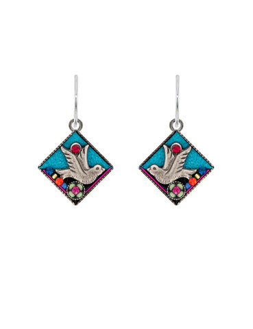 E827-MC Nature Bird Earrings-Multicolor