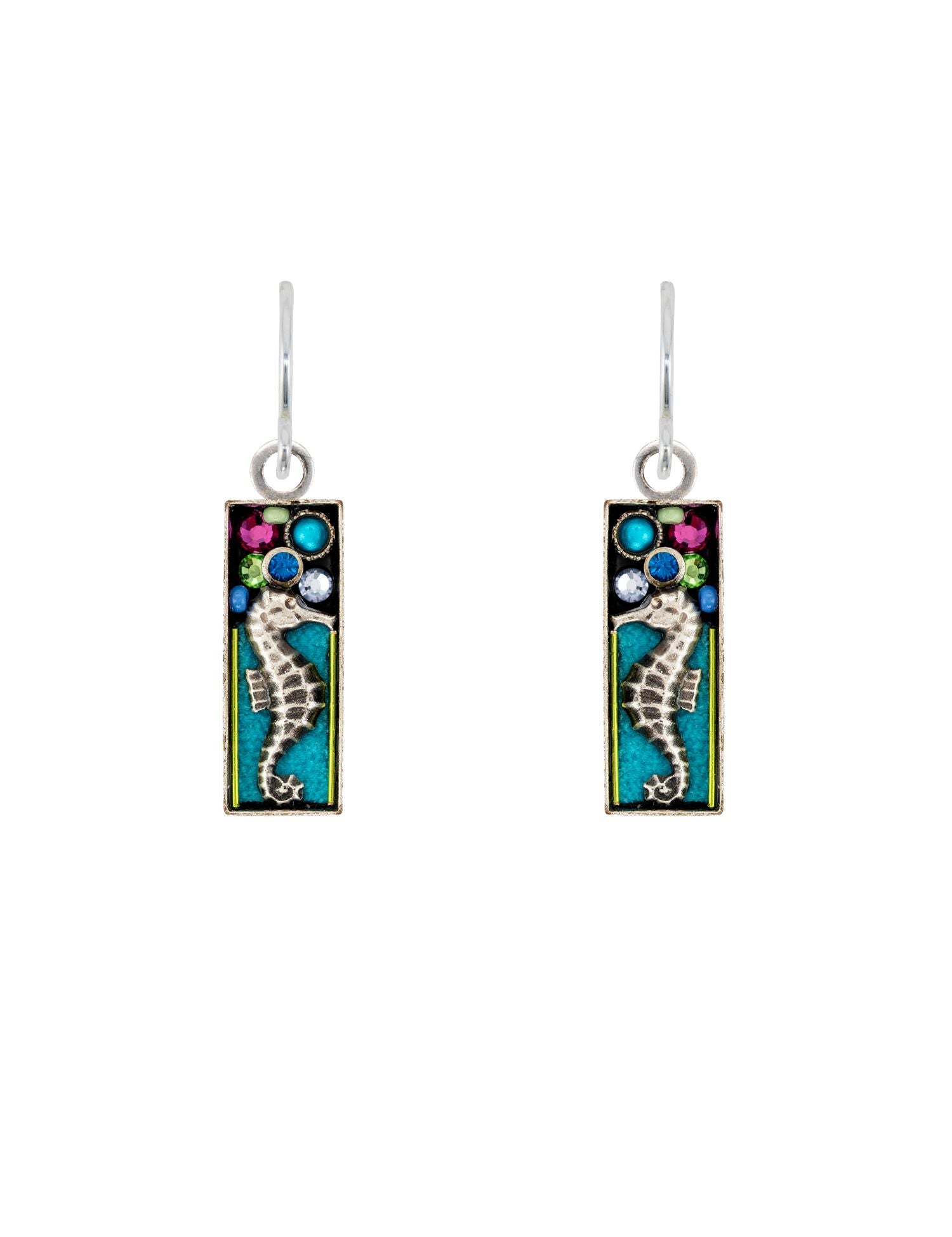 E831-MC Nature Seahorse Earrings-Multicolor