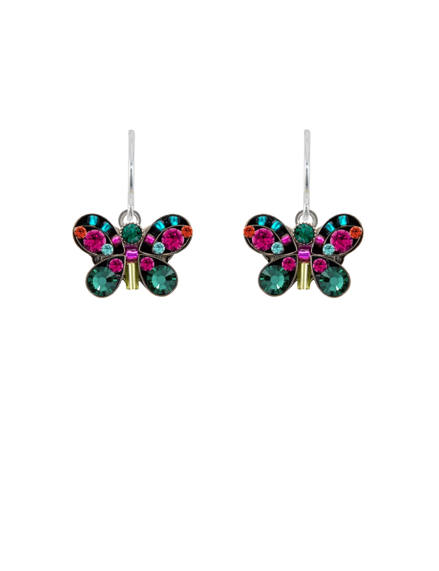 E93-EM Butterfly Petite Earrings-Emerald
