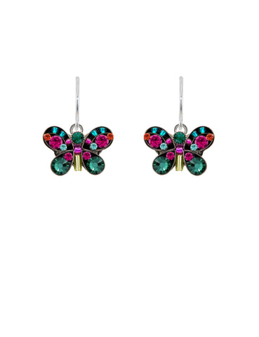 E93-EM Butterfly Petite Earrings-Emerald