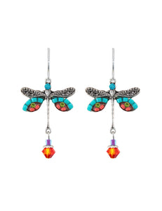 6625-MC Dragonfly Earrings-Multicolor