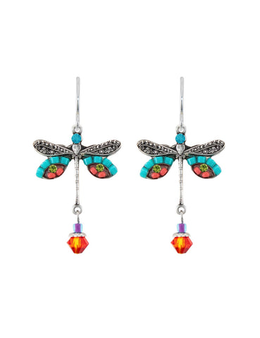 6625-MC Dragonfly Earrings-Multicolor