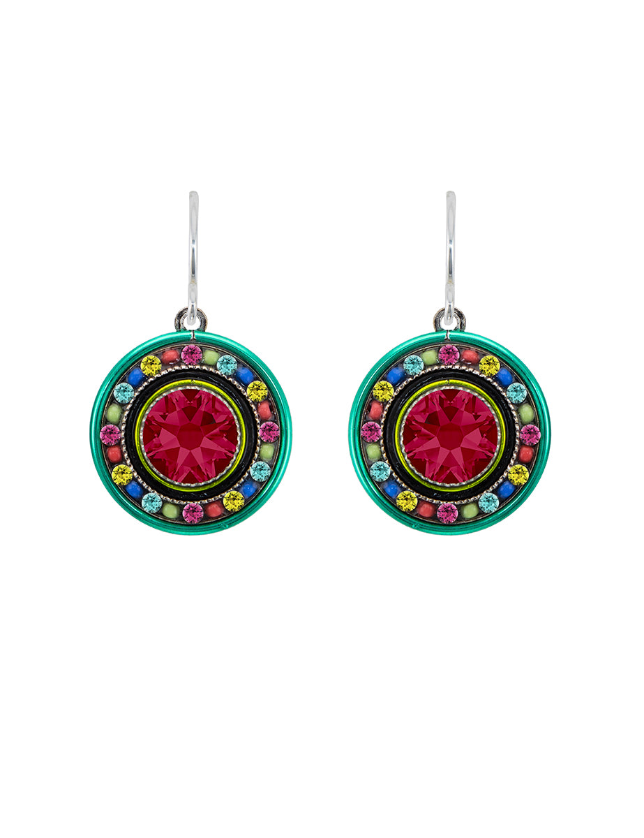 6634-MC La Dolce Vita Round Earrings-Multi Color