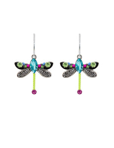 6806-MC Petite Dragonfly Earrings-Multicolor