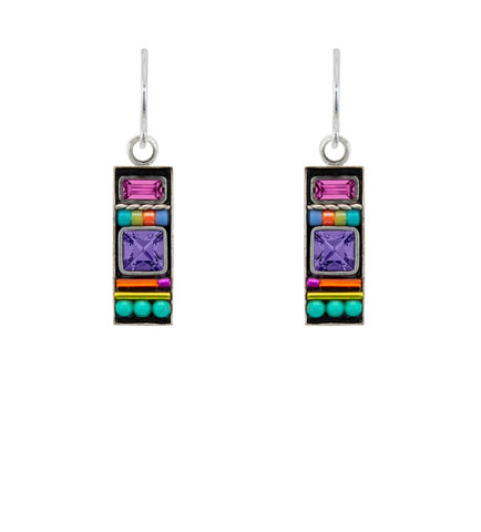 7477-MC La Dolce Vita Rectangle Earrings-Multicolor