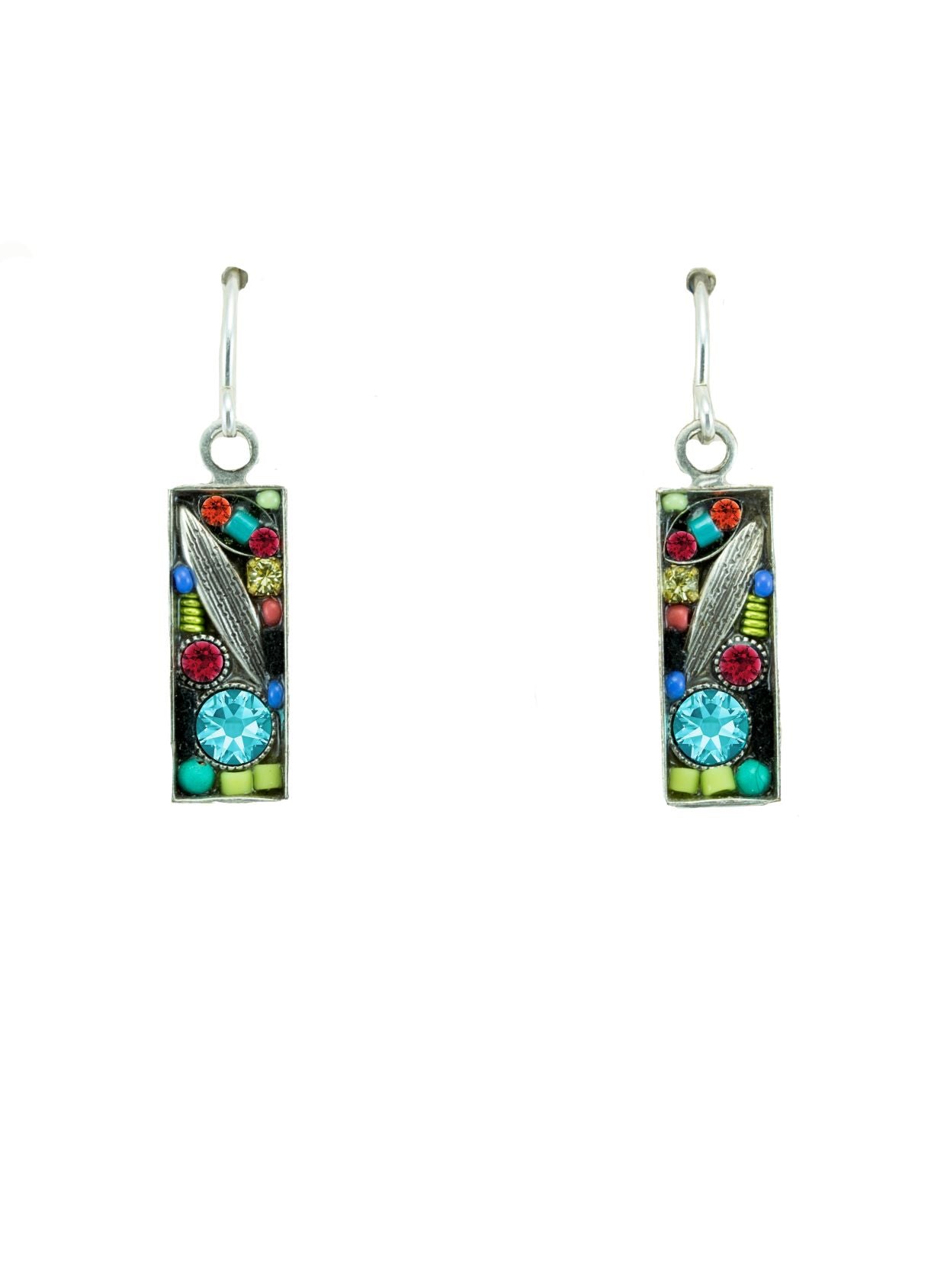 7572-MC Luxe Small Rectangle Earrings-Multicolor