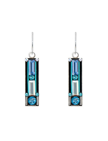 7621-ICE Architectural Rectangle Earrings-Ice