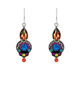 7755-MC Round Drop Earrings-Multicolor