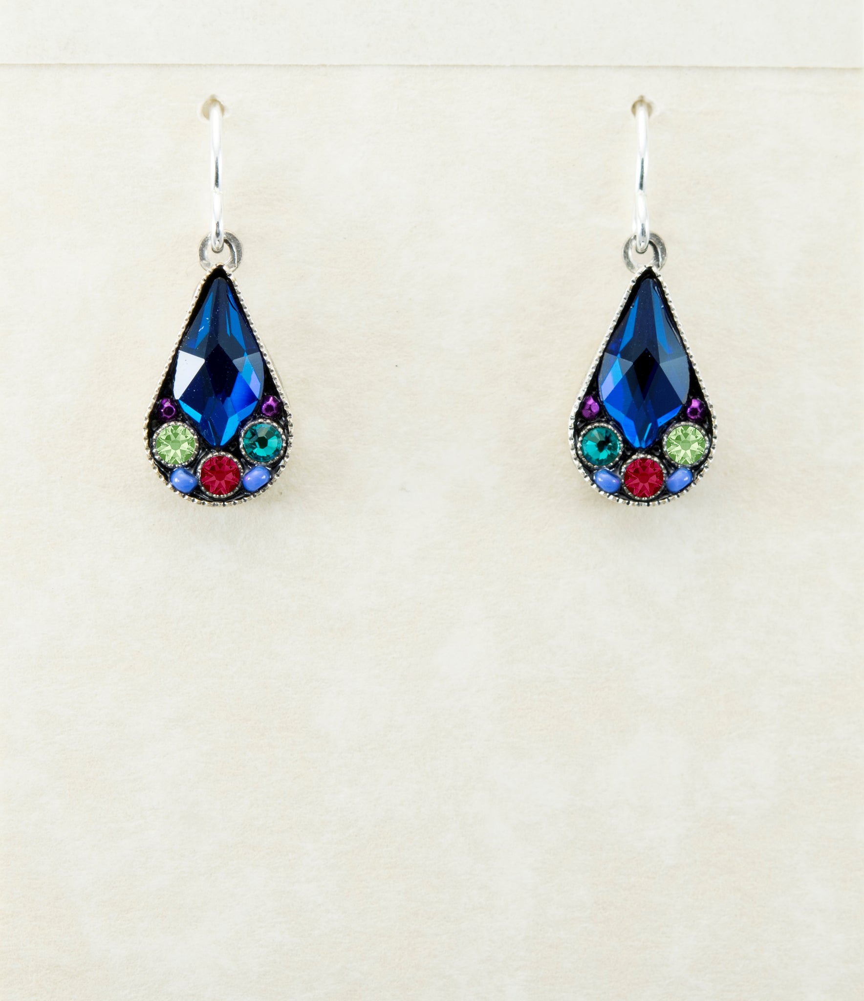7787-BB Mosaic Drop Earrings- Bermuda Blue