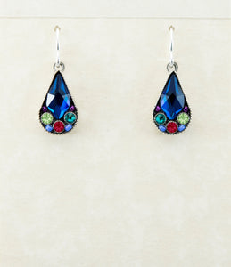 7787-BB Mosaic Drop Earrings- Bermuda Blue