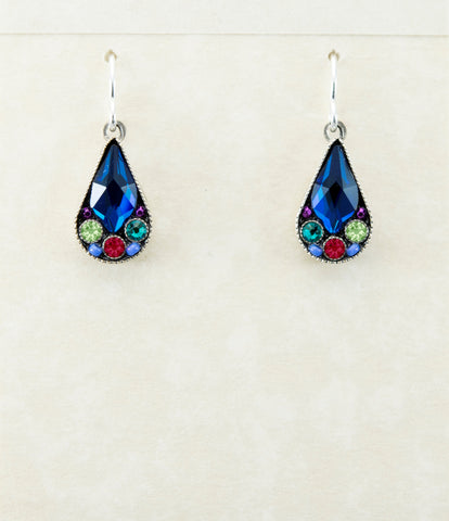 7787-BB Mosaic Drop Earrings- Bermuda Blue