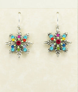 7813-MC Snowflake Earrings-Multicolor