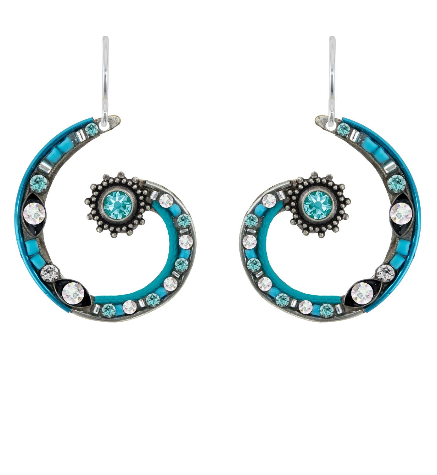 7856-ICE Spiral Earrings-Ice