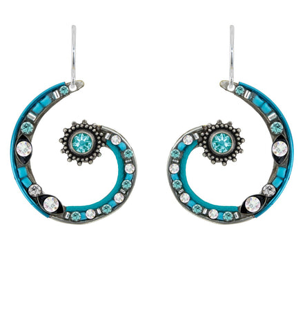 7856-ICE Spiral Earrings-Ice