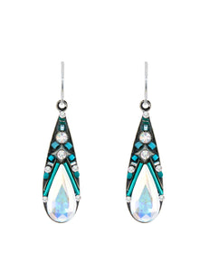 7861-ICE Camelia Large Drop Earrings-Ice