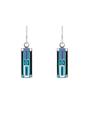 7876-ICE Architectural Medium Rectangle Earrings-Ice