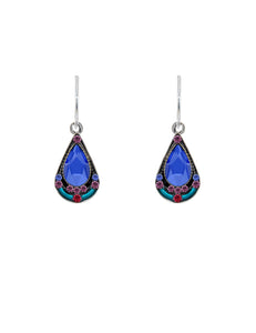 7913-SAP Mosaic Drop Earrings-Sapphire