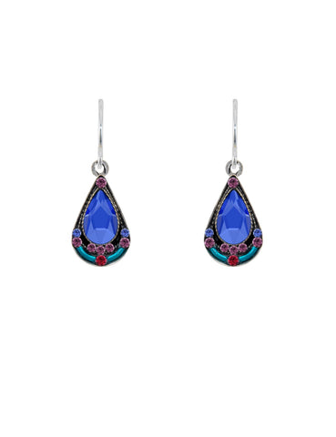 7913-SAP Mosaic Drop Earrings-Sapphire