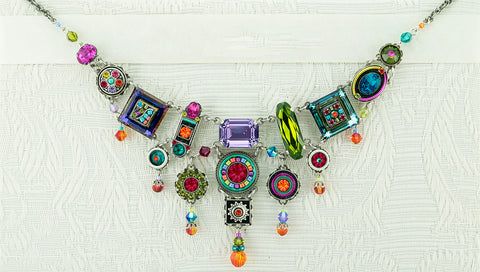 8300-MC La Dolce Vita Elaborate Necklace -Multicolor