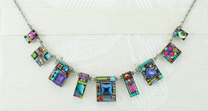 8740-MC Geometric Large Necklace-Multicolor