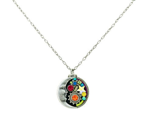 8799-MC Moon Pendant Necklace-MC