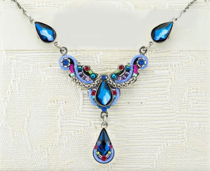 8814-BB Lily Organic Necklace-Bermuda Blue