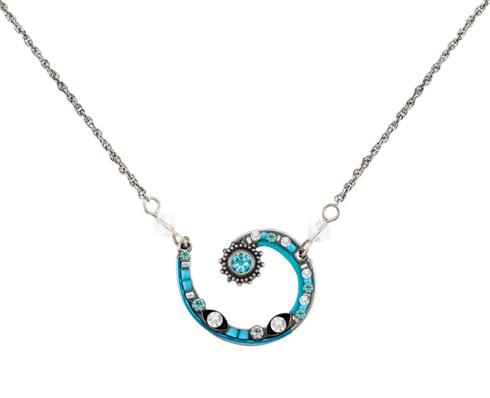 8875-ICE Spiral Pendant Necklace-Ice