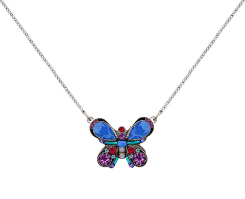 8916-SAP Butterfly Fancy Necklace-Sapphire